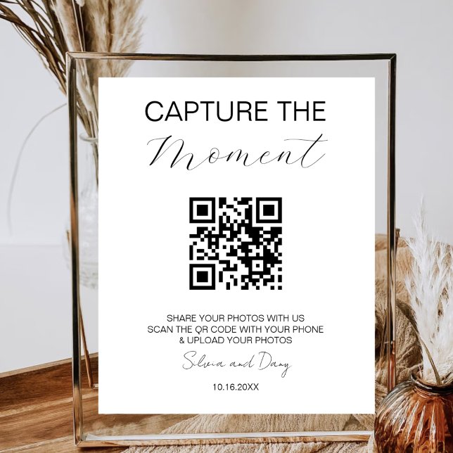 Affiche Capturez Le Moment QR Code Mariage Photo Minimale (Créateur téléchargé)