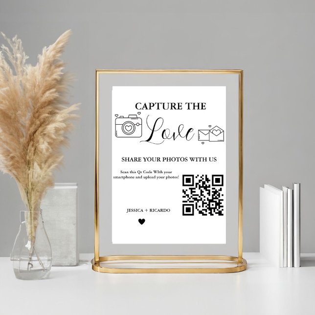 Affiche Capturez le panneau photo Love Mariage QR Code Car (Créateur téléchargé)