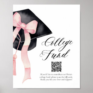 Affiche Capuchon de graduation à dégradé de rose moderne a