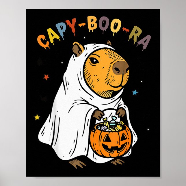 Affiche Capy-boo-ra Cappy Halloween Funny Capybara Costume (Devant)
