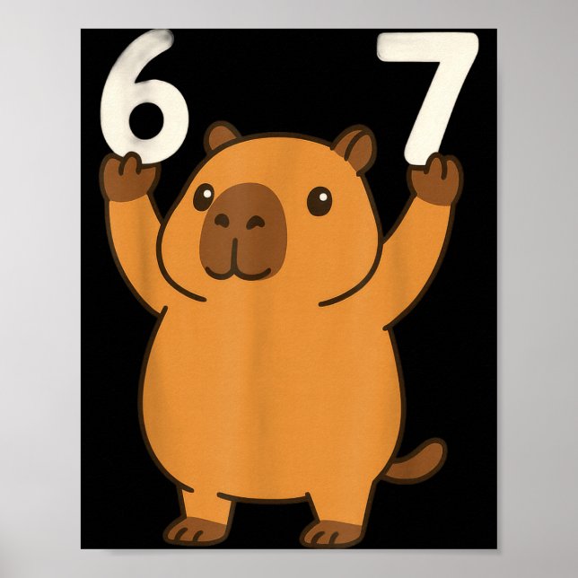Affiche Capybara 67 Mème Six Sept Drôle  (Devant)
