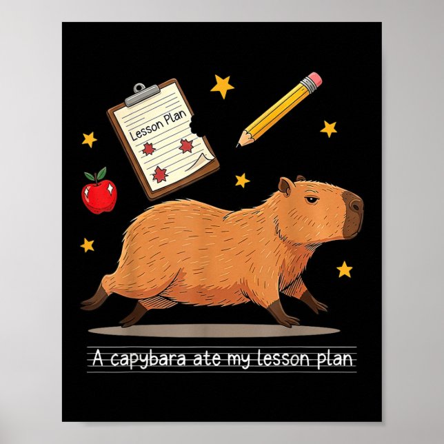 Affiche Capybara A Mangé Mon Plan De Leçon Professeur Étud (Devant)