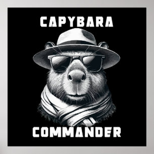 Affiche Capybara Avec Lunettes De Soleil Capy Commander