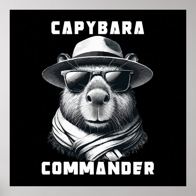 Affiche Capybara Avec Lunettes De Soleil Capy Commander (Devant)