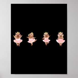Affiche Capybara Ballerine Mignonne Danse Danse de Ballet