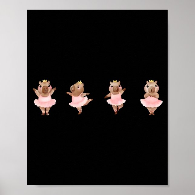 Affiche Capybara Ballerine Mignonne Danse Danse de Ballet (Devant)