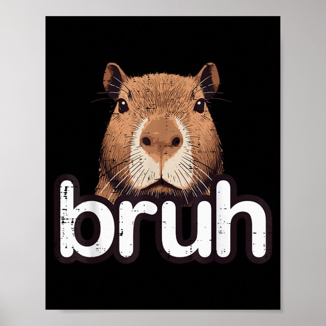 Affiche Capybara Bruh Drôle Capy Mème Rongeur Hommes Garço (Devant)