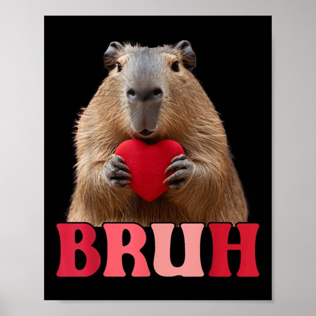 Affiche Capybara Bruh Mème Drôle Dire Ados Garçons Valenti (Devant)