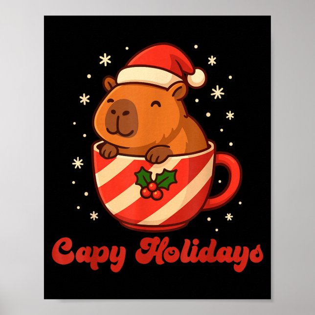 Affiche Capybara Christmas Shirt, Funny Capy Holidays  (Devant)