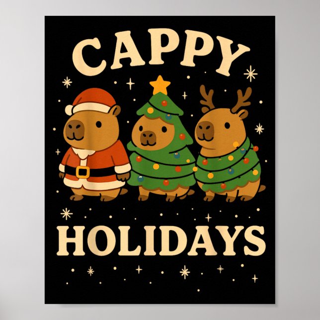 Affiche Capybara Christmas Shirt, Funny Capy Holidays  (Devant)