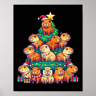 Affiche Capybara Christmas Tree Funny Capybara Xmas