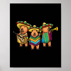 Affiche Capybara Cinco De Mayo Groupe Mexicain Musicien En