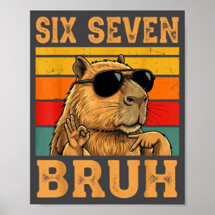 Affiche Capybara Drôle 67 Mème Six Sept Bruh Garçons Adole