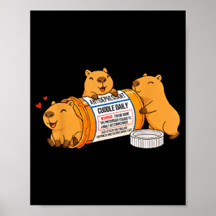 Affiche Capybara drôle antidépresseur Zoo garçons filles e