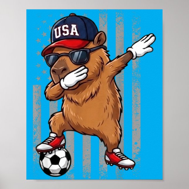 Affiche Capybara faisant le dab Funny garçons filles enfan (Devant)