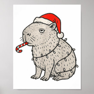 Affiche Capybara fumant un Noël affreux Cigarette Gen Z