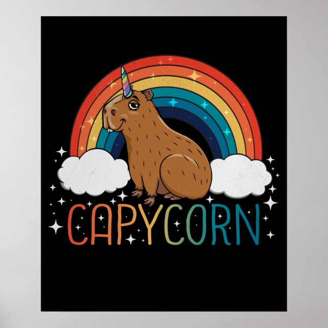 Affiche Capybara Gift Girls Unicorn Rainbow Capybara (Devant)