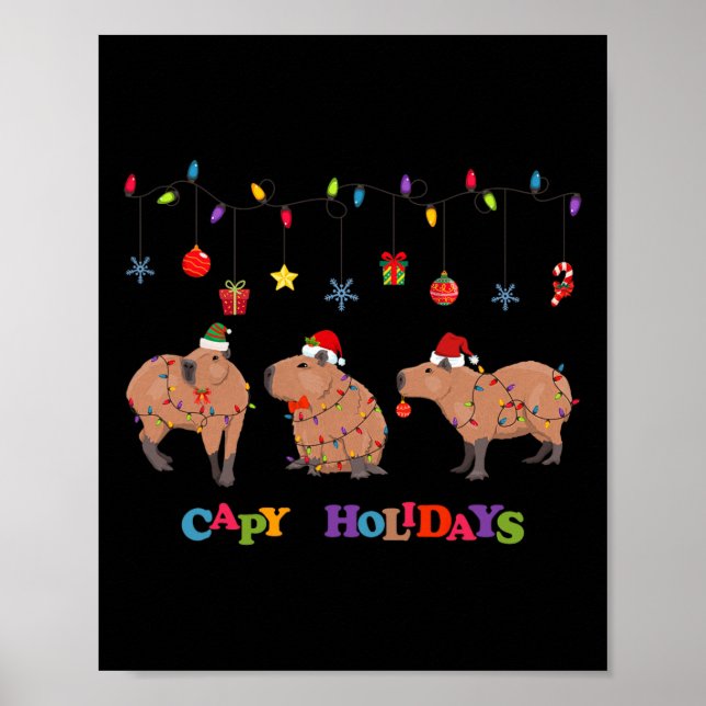 Affiche Capybara Joyeux Noël (Devant)