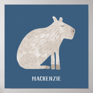 Affiche Capybara Personnalisé Mignon