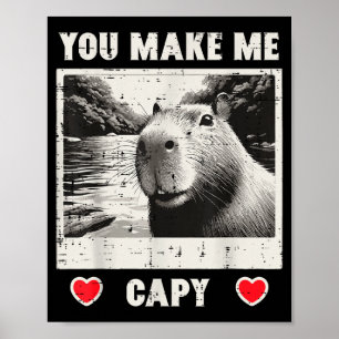 Affiche Capybara Saint-Valentin Selfie Me Rendre Capy Homm
