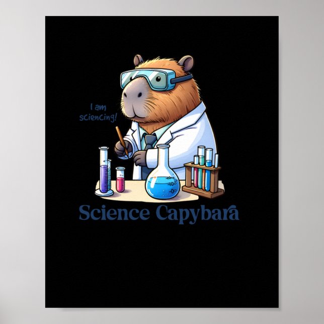 Affiche Capybara Scientist I'm Doing Science ! Autocollant (Devant)