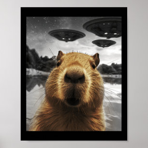 Affiche Capybara Selfie Funny Xmas Animal Graphisme Capyba
