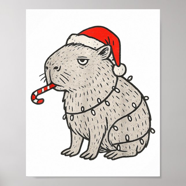 Affiche Capybara Smoking Christmas Ugly Cigarette Gen Z  (Devant)