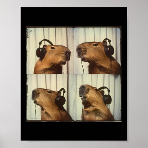 Affiche Capybyra Dans Les Casques De Casque Autisme Mélang