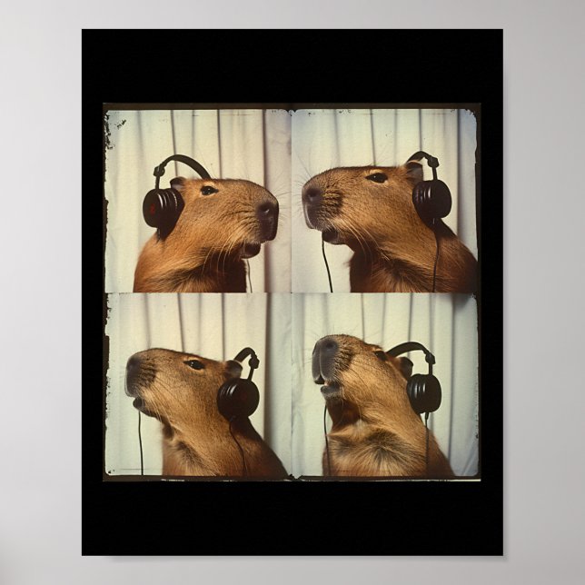 Affiche Capybyra Dans Les Casques De Casque Autisme Mélang (Devant)