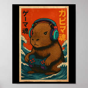 Affiche Capyra Drôles de jeux vidéo Capyra Gamers Enfants