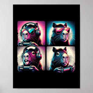 Affiche Capyra Drôles de jeux vidéo Photobooth animal Drôl