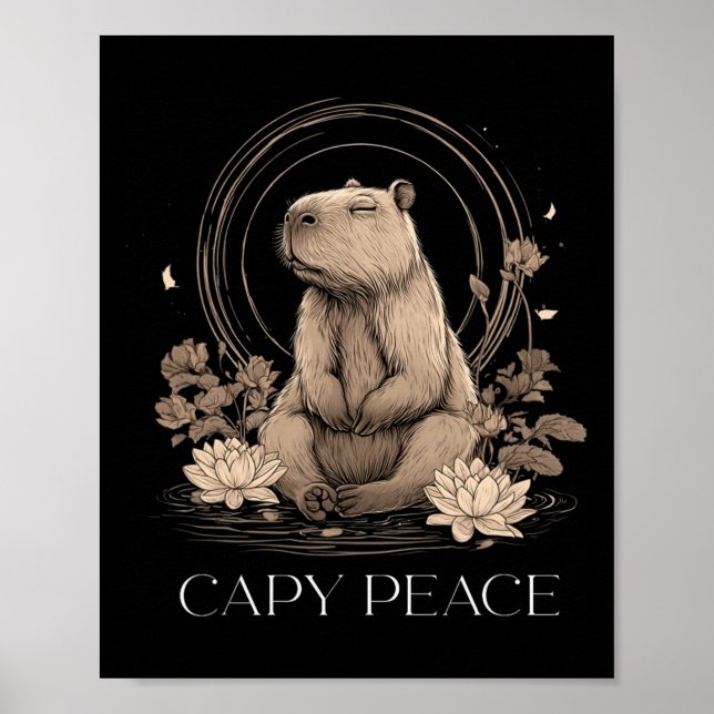 Affiche Capyra Peace Cute Yoga  (Devant)
