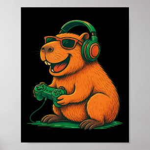 Affiche Capyra Vidéo Drôle Jeu Vidéo Joueur Amateur D'anim