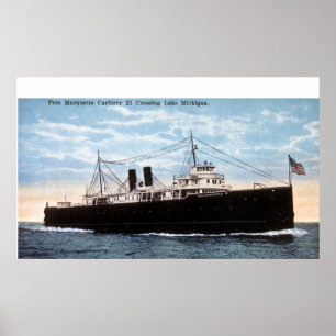 Affiche Car-ferry de Pere Marquette 21 le lac Michigan de
