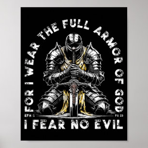 Affiche Car je porte la pleine armure de Dieu Je ne crains