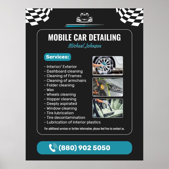 Affiche Car Wash Auto Detailing (Devant)