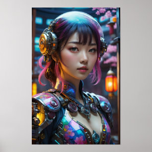 Affiche Caractère Anime futuriste