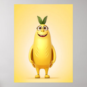Affiche Caractère de banane drôle