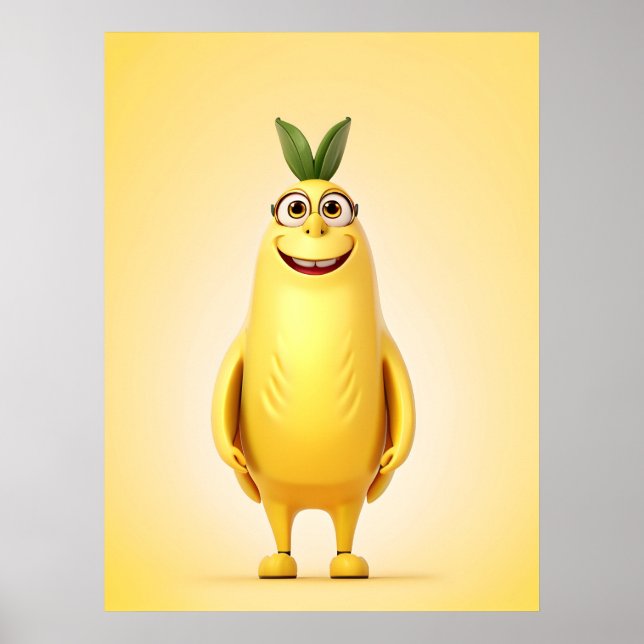 Affiche Caractère de banane drôle (Devant)