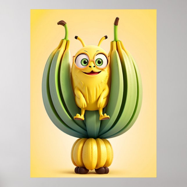 Affiche Caractère de banane drôle (Devant)