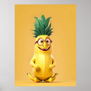 Affiche Caractère de banane drôle