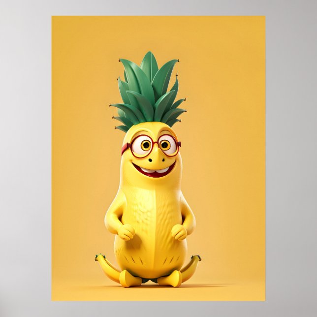 Affiche Caractère de banane drôle (Devant)