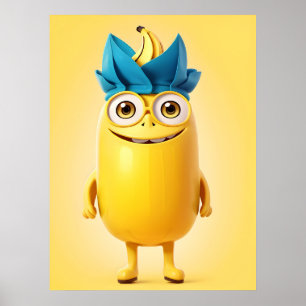 Affiche Caractère de banane drôle