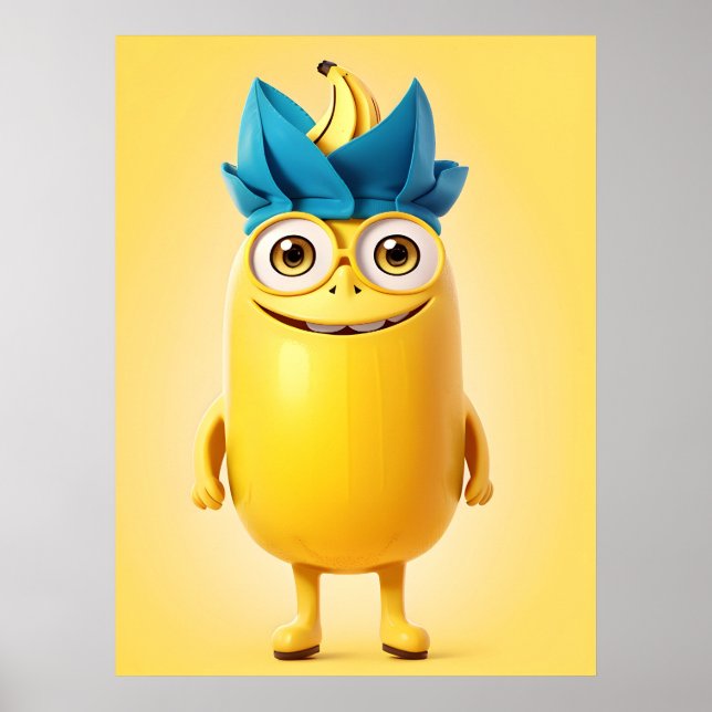 Affiche Caractère de banane drôle (Devant)