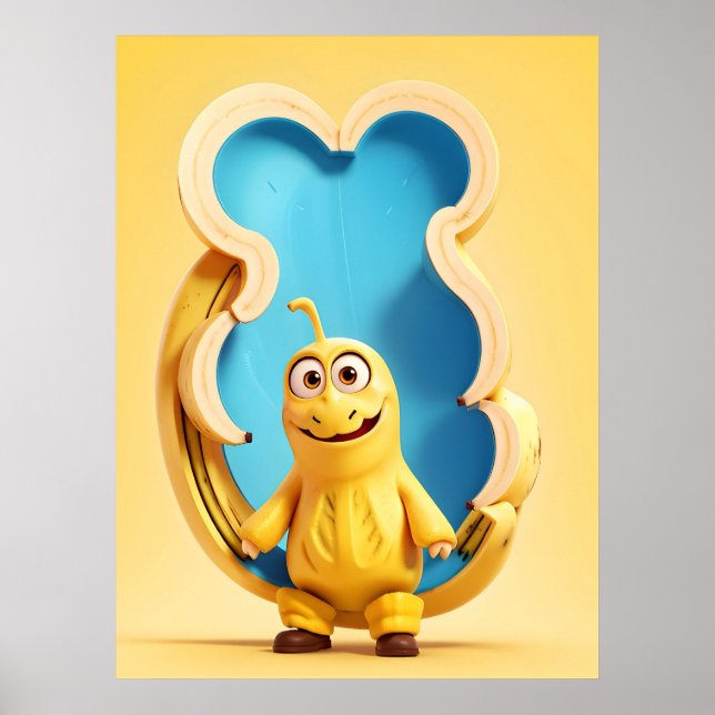 Affiche Caractère de banane drôle (Devant)