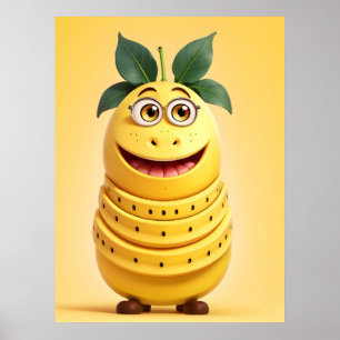 Affiche Caractère de banane drôle