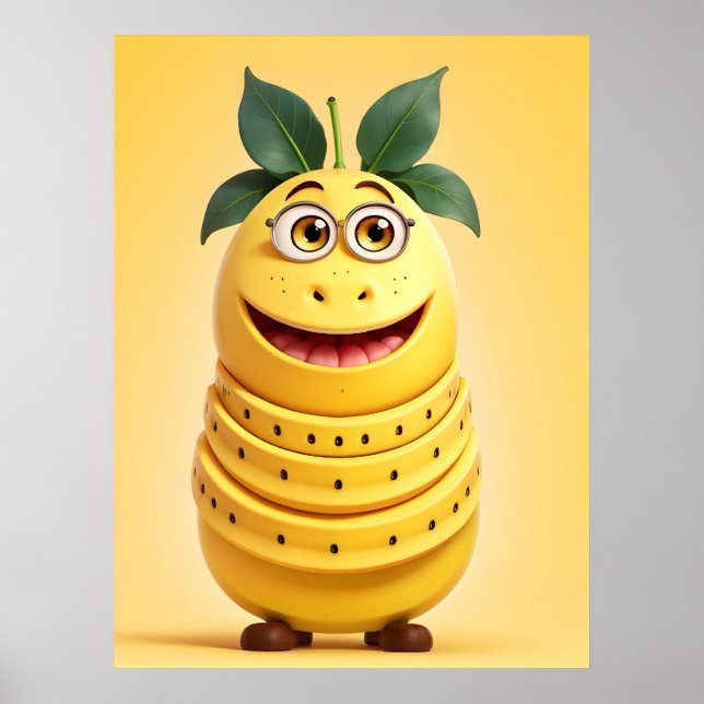 Affiche Caractère de banane drôle (Devant)