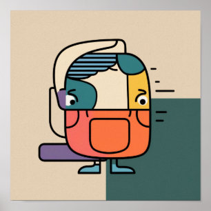 Affiche Caractère de l'homme géomatrique Abstrait