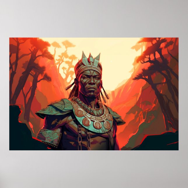 Affiche Caractère Guerrier Portrait Africain (Devant)