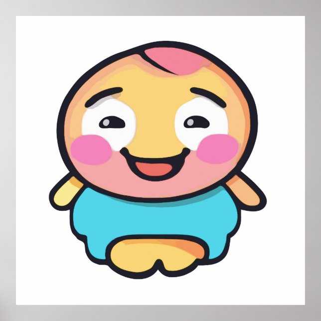 Affiche Caractère Kawaii adorable - Carton mignon (Devant)